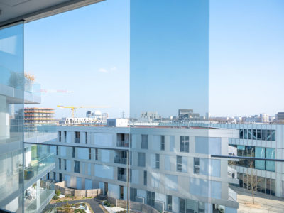 brise soleil en verre feuilleté maille